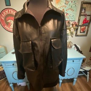 Faux leather blouse/ jacket